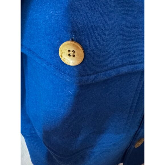 Bolivares Camilo Blue Shawl Collar Button-Up Jacket Cardigan‎ Medium 100% Cotton - Picture 8 of 8